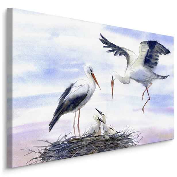 MyBestHome BOX Plátno Čápi u hnízda Varianta: 120x80