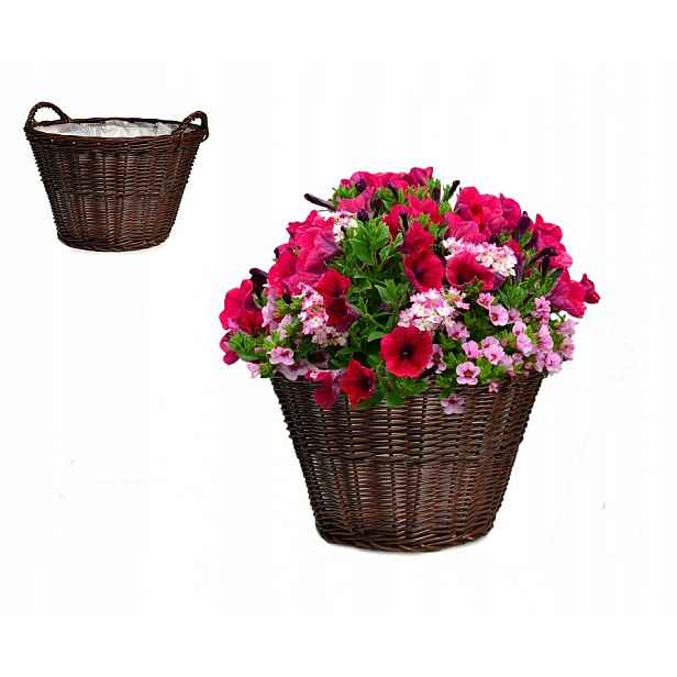 Obal z proutí Květináč na terasu ⌀ 60 cm Fólie