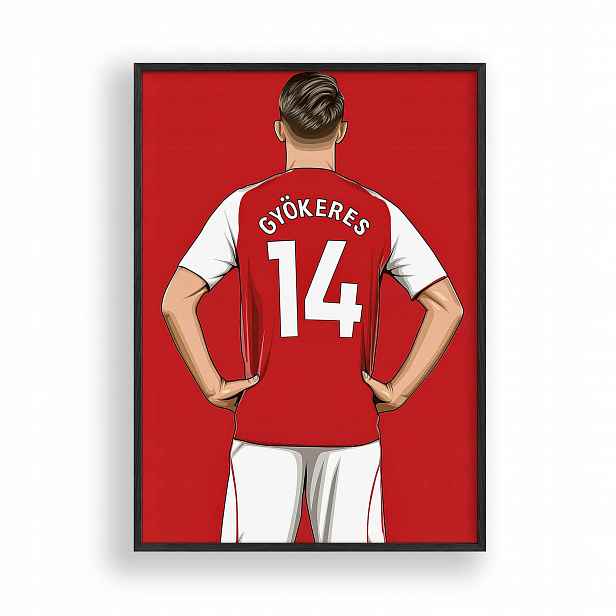 Obraz Viktor Gyokeres Arsenal Plakát Rámeček Dřevěný Černý 30x42 cm