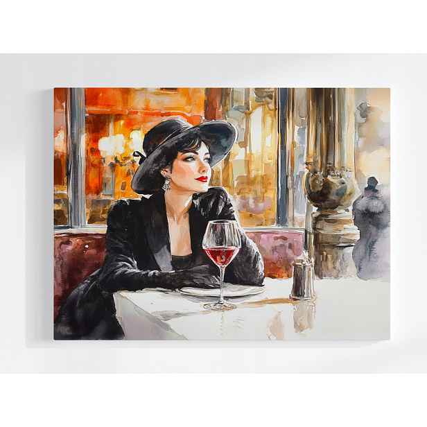 Plakát Žena Dáma Restaurace Víno Večeře 100x75