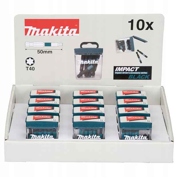 Šroubovák Impact Black Makita E-12681-12 T40 10 Ks x 12 sad