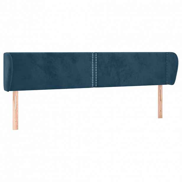 vidaXL Čelo postele typu ušák tmavě modré 203x23x78/88 cm samet