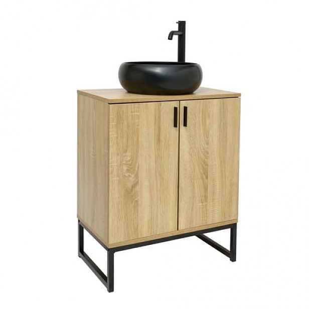 Ceramia Easy koupelnová skříňka s umyvadlem 60x73x36 cm světlý dub lesk EASYUMDB6