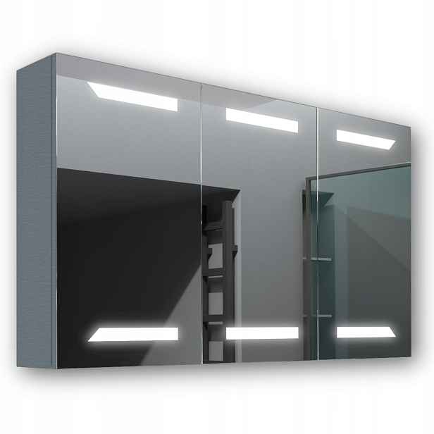 Dřevěná skříňka 120x70 Led zrcadlo Loki Antracit