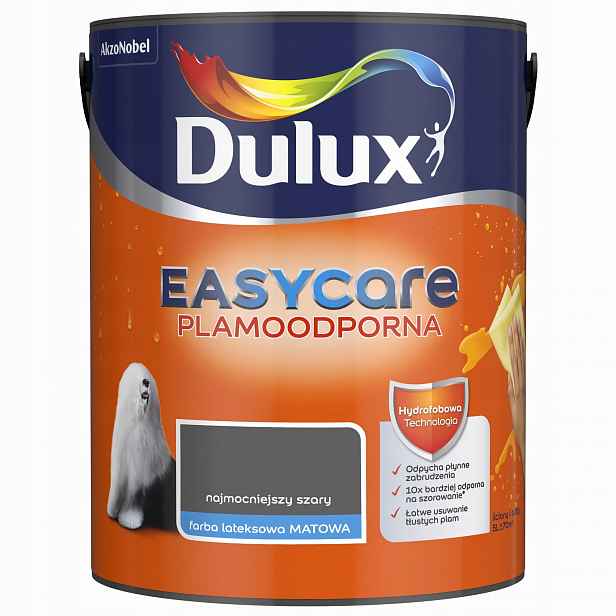 Dulux EasyCare barva Nejsilnější šedá matná 5L