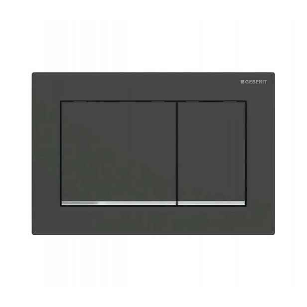 Geberit Omega20 - Ovládání splachování, matná černá/lesklý chrom 115.080.14.1