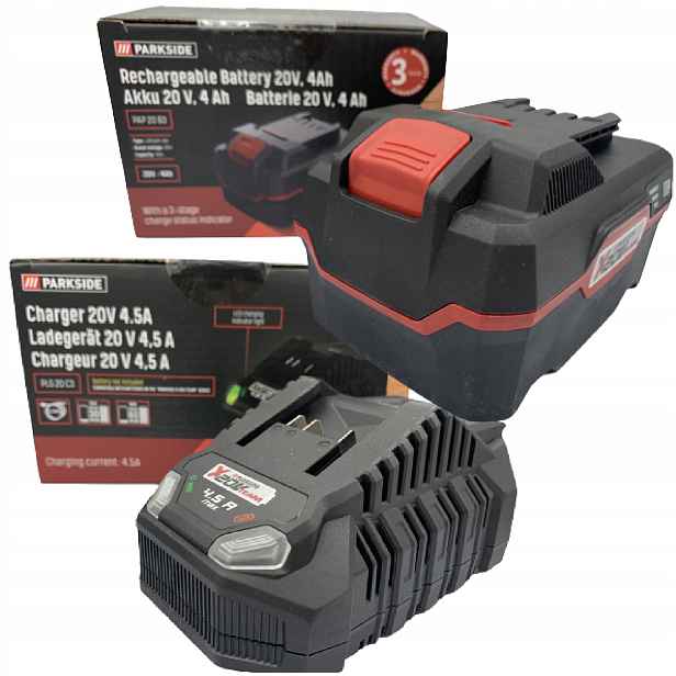 Parkside Akumulátor 4 Ah nabíječka 4,5 A 120 W x 20 V Originální Sada