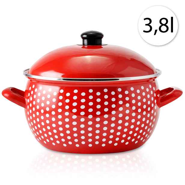 Perfect Home 15612 Smaltovaný hrnec 20cm, 3,8l + poklice červený