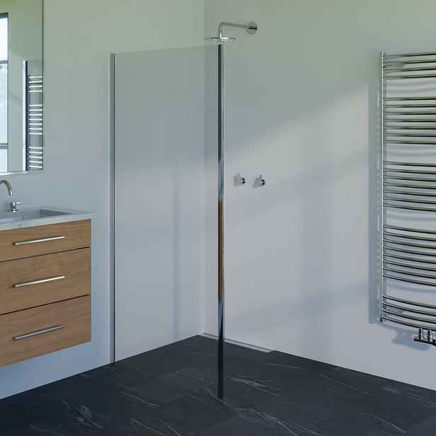 Stěna boční WECCO 800 mm leštěný hliník/čiré sklo 1