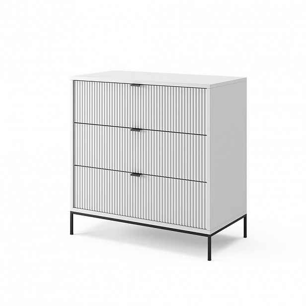 Vicco KOMODA Eliza, Bílá, 80 x 81.2 cm se 3 zásuvkami