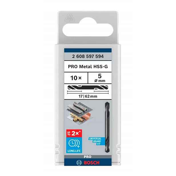 Bosch - Sada vrtáků do kovu, oboustranné, 5x62 mm, 10 ks 2608597594