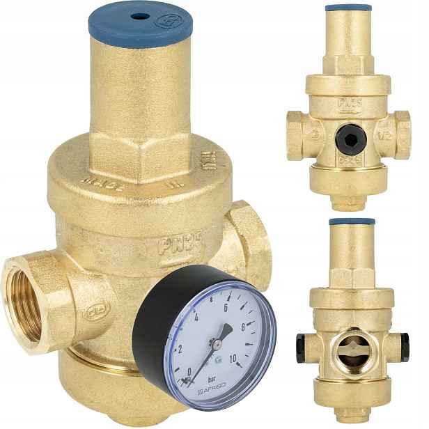Reduktor Tlaku Vody Pro Instalaci Bpr 403 1 Mosazný Afriso Manometr
