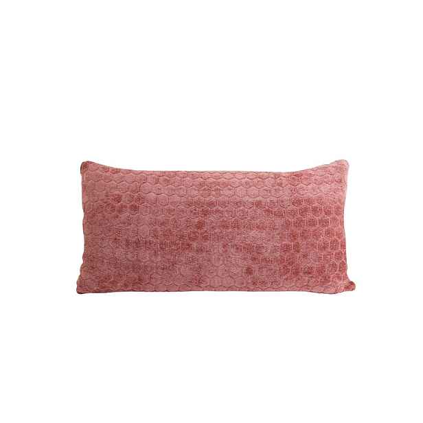 Starorůžový sametový podlouhlý polštář Kameli - 60*30 cm Light & Living