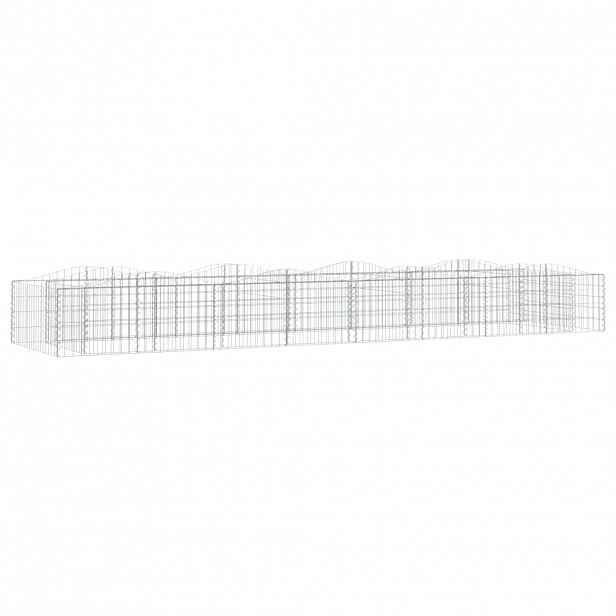 vidaXL Klenutý gabion vyvýšený záhon 600x100x50 cm pozinkované železo