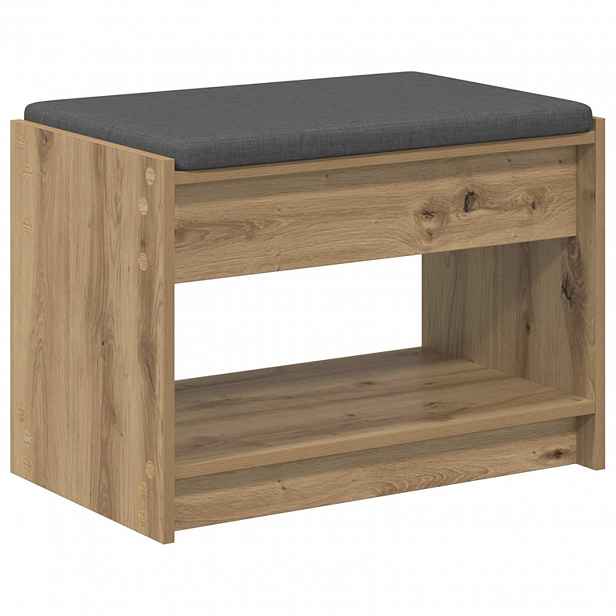 vidaXL Lavice na boty s polstrováním Dub artisan 63 x 38 x 45 cm