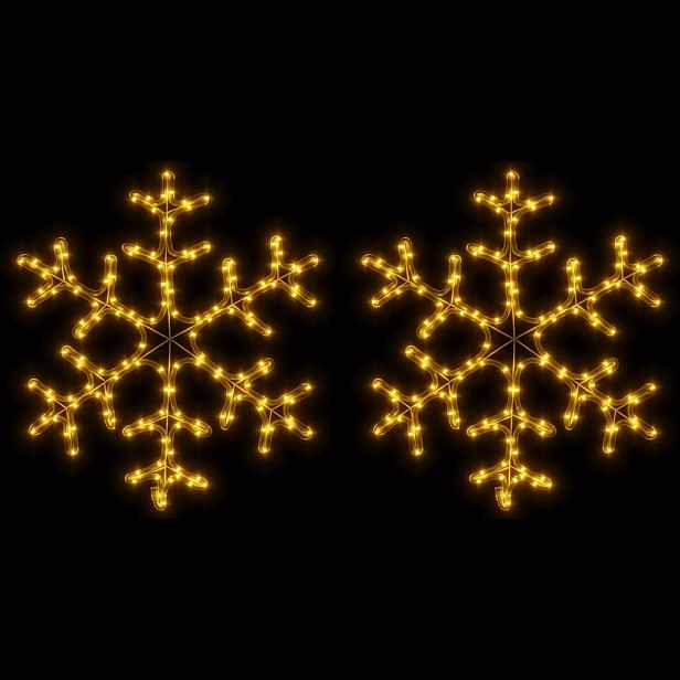 vidaXL Vánoční sněhové vločky 2 ks s teplými bílými LED 59 x 59 cm