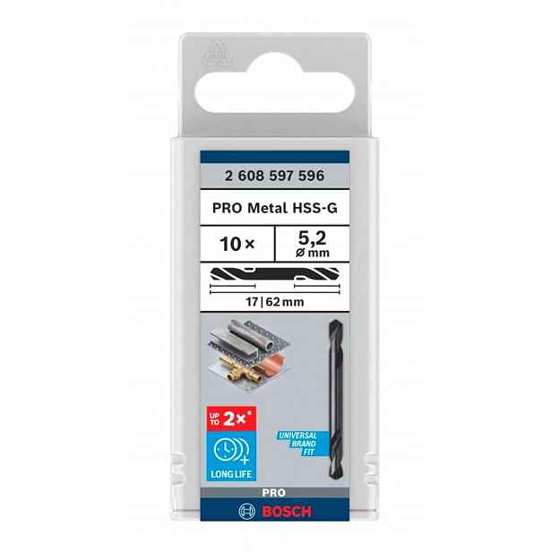 Bosch - Sada vrtáků do kovu, oboustranné, 5,2x62 mm, 10 ks 2608597596