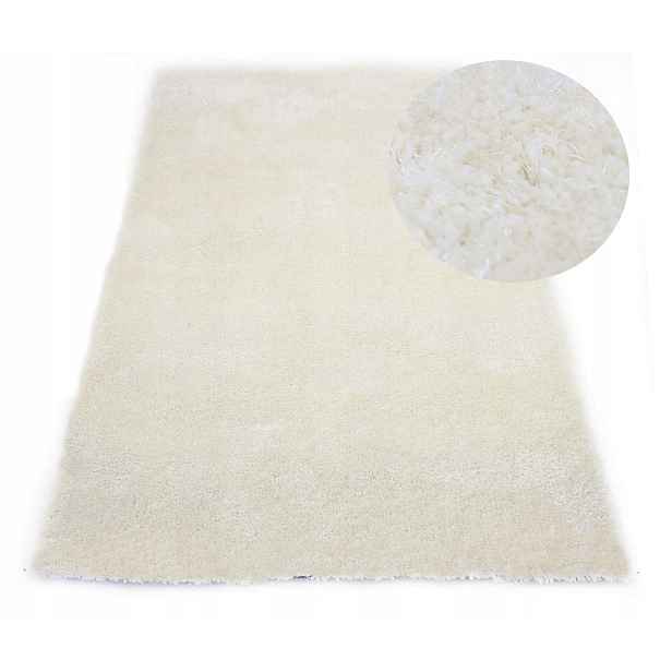 Lesklý Koberec Měkký Shaggy Krém Tops 120X170 cm