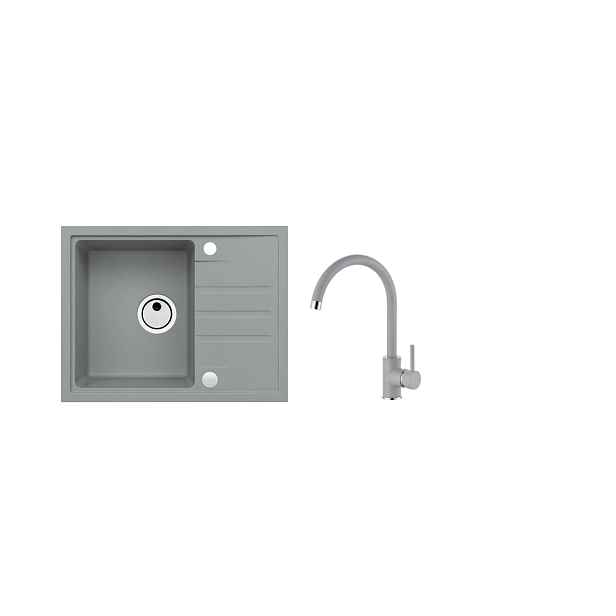 SET ALVEUS INTERMEZZO 30/81 + BATERIE ROXA 81 obdélníkový granitový dřez 595 x 475 mm v setu s baterií