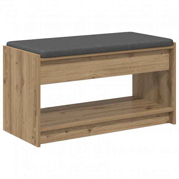 vidaXL Lavice na boty s polstrováním Dub artisan 83 x 38 x 45 cm