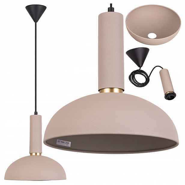 Závěsná stropní Led lampa Béžová zlatá E27 Kašmír Loft Lustr