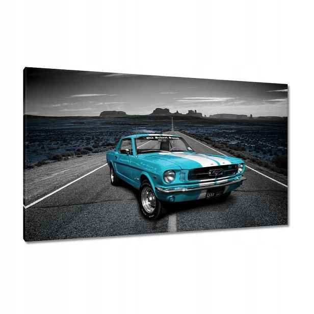 Obrazy 120x70 Modrý Ford Mustang