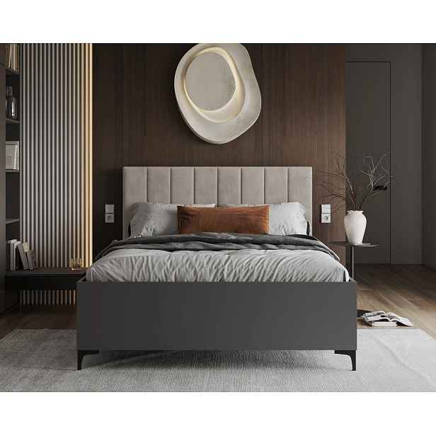 FDM Postel Sierra se zvedacím roštem Trinity krémová/šedá, velikost 90x200