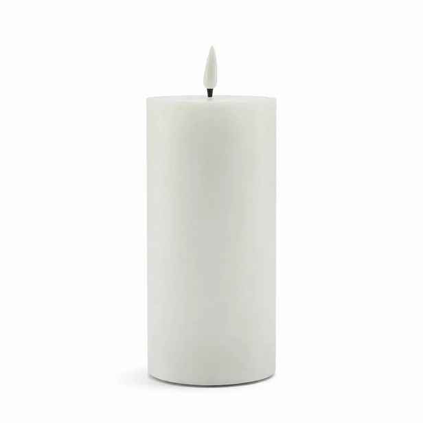 LED svíčka z pravého vosku na baterie, Ø 7,5 × 12,5 cm, bílá, 2× AA