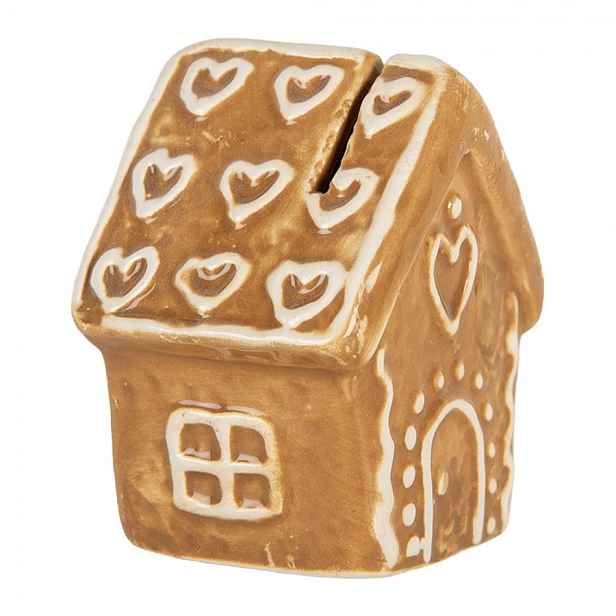 Perníková chaloupka stojan na vizitku/ foto Gingerbread Cott - 5*4*6 cm Clayre & Eef