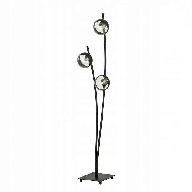 Podlahová lampa Hunter LP3 černá, 3-bodová, skleněné stínítko E14