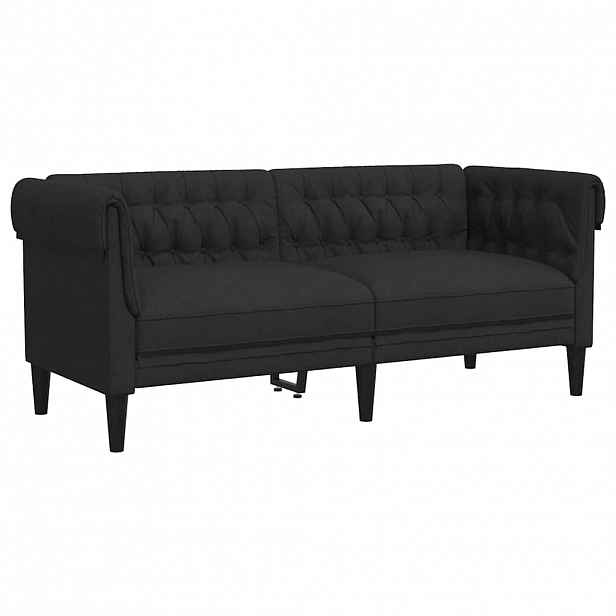 vidaXL Chesterfield pohovka 2místná černá textil
