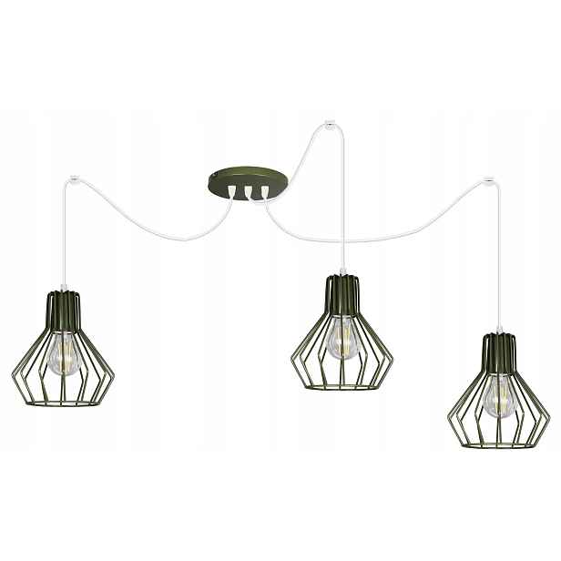 Závěsná stropní lustrová lampa Bell khaki, stropní lampa do loftového obývacího pokoje
