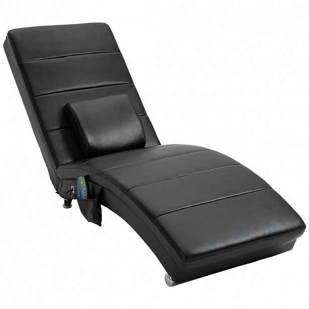 HOMCOM RELAXAČNÍ LEHÁTKO s masážní funkcí Lounge křeslo Chaiselongue Zero-G Design Černá
