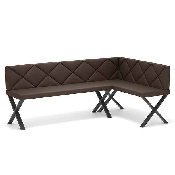 Idohome ROHOVÁ LAVICE VERO X pravá ekokůže prošívaná, 142/196 cm, hnědá