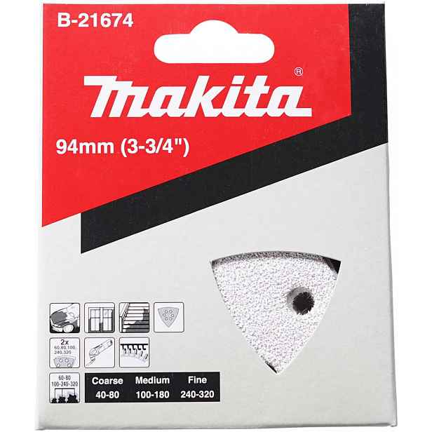 Makita - Sada brusných papírů na barvu, 94x94 mm, 10 ks B-21674