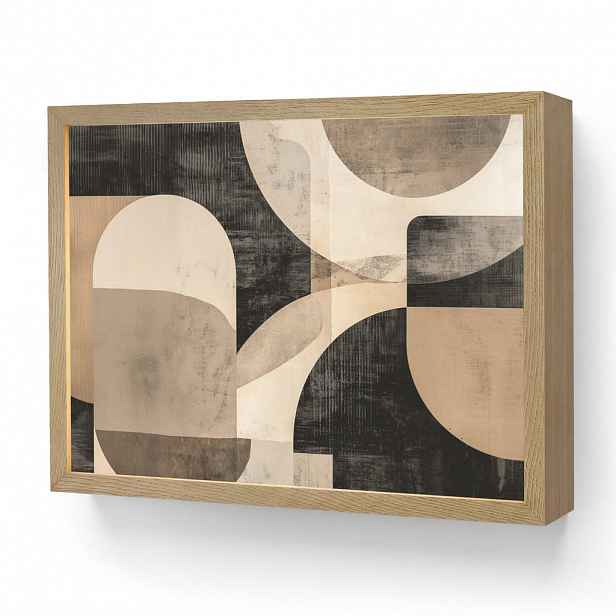 OnlyWow NÁSTĚNNÁ LAMPA S AKUMULÁTOREM Abstraktní - Tvary - Moderní - Béžová 40x30 cm