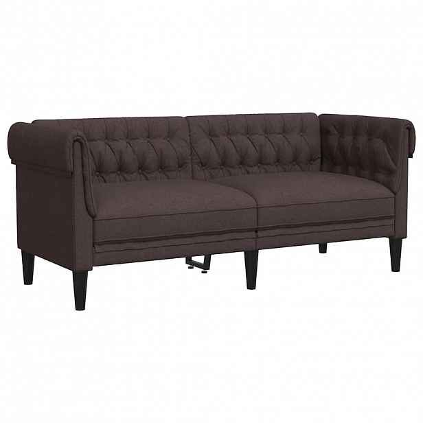 vidaXL Chesterfield pohovka 2místná tmavě hnědá textil