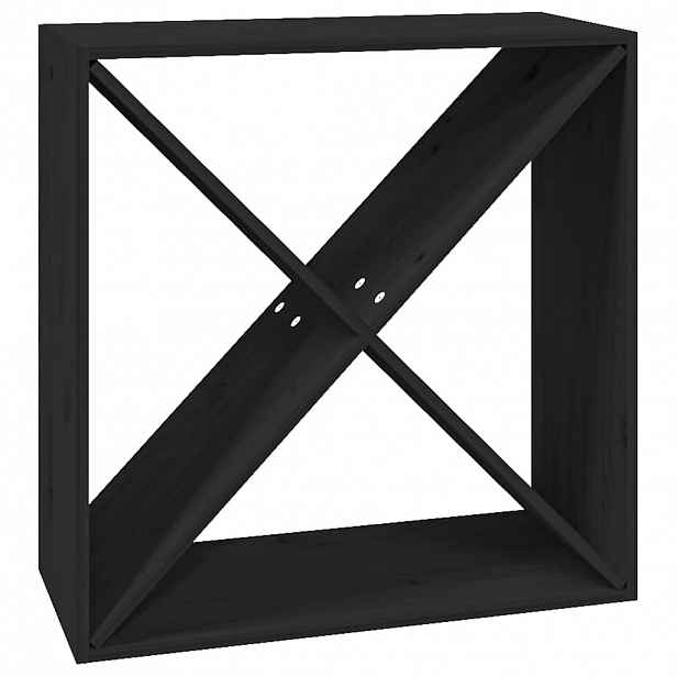 vidaXL Skříňka na víno černá 62 x 25 x 62 cm masivní borovice
