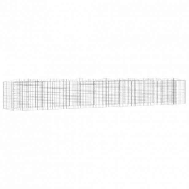 vidaXL Klenutý gabion vyvýšený záhon 600x100x100 cm pozinkované železo