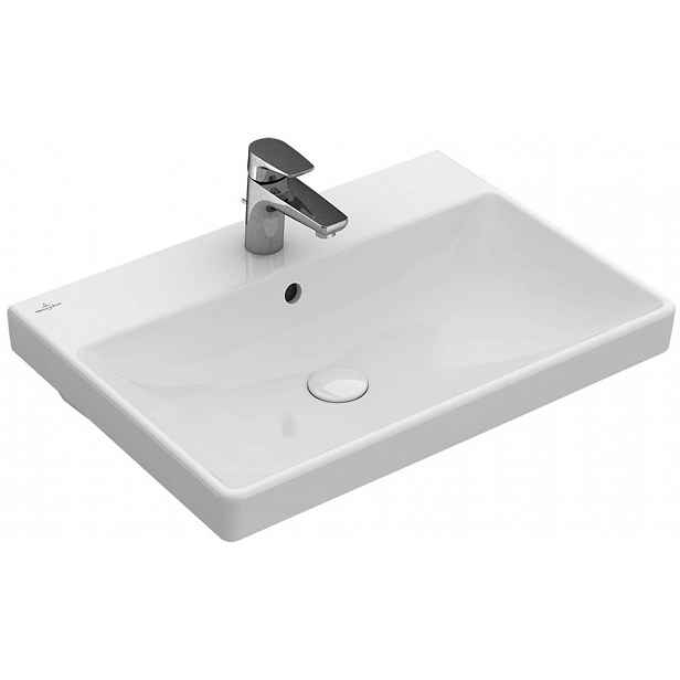 Villeroy & Boch Avento - Umyvadlo nábytkové 65x47 cm, s přepadem, otvor pro baterii, CeramicPlus, Stone White 415865RW