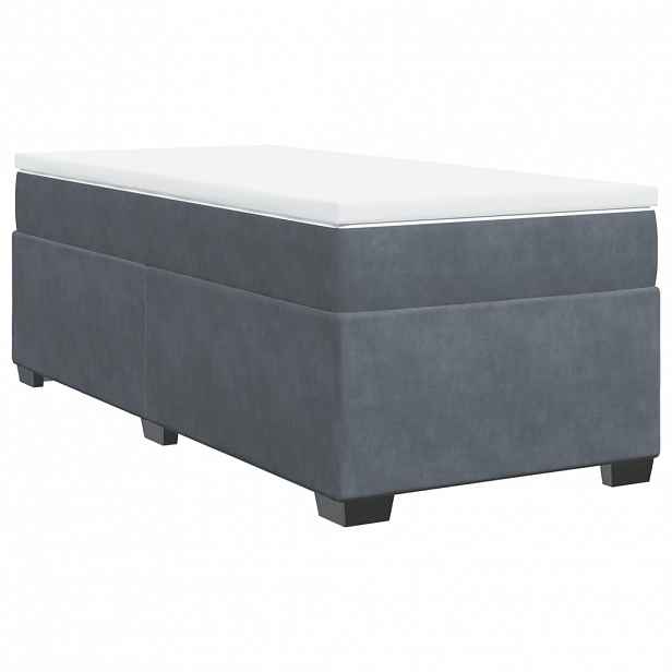 vidaXL Box spring postel s matrací tmavě šedá 90x190 cm samet