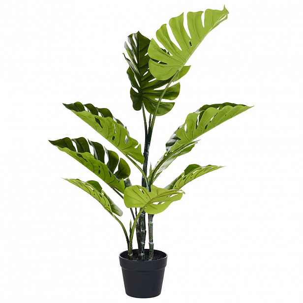 Beliani UMĚLÁ ROSTLINA v květináči 94 cm Zelená/Černá Monstera