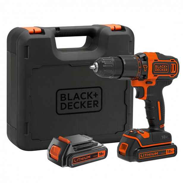 BLACK+DECKER - 18V AKU vrtačka s příklepem, 2x aku 1,5 Ah BDCHD18KB-QW