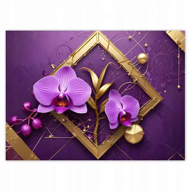Fototapety 254x184 Fialové orchideje a zlato