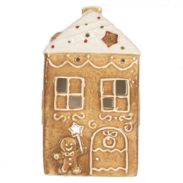 Perníková chaloupka na čajovou svíčku Gingerbread Cott - 9*7*16 cm Clayre & Eef
