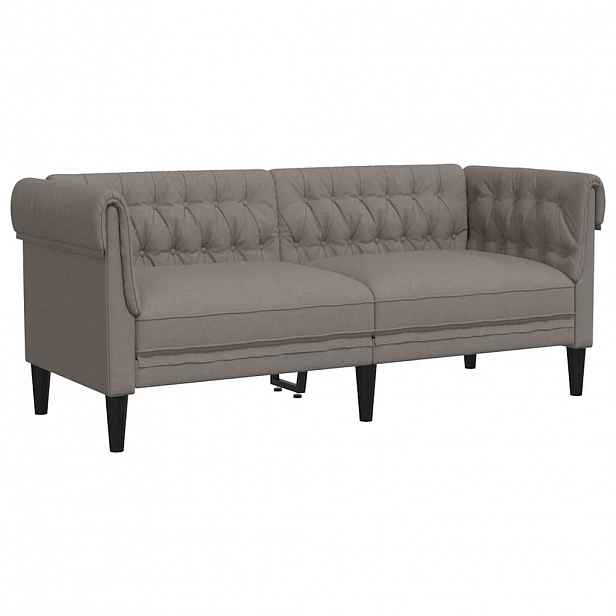 vidaXL Chesterfield pohovka 2místná taupe textil