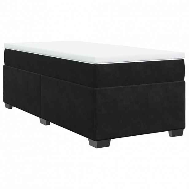 vidaXL Box spring postel s matrací černá 90x190 cm samet
