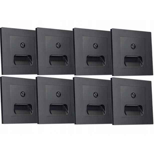 8x Led lampa 230V Zapuštěné schodišťové svítidlo Snímač pohybu soumraku