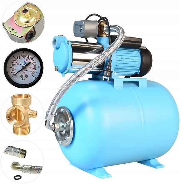 Hydrofor Na Vodu Hydroforová Pumpa 1300W Inox Nádrž 50L Sada 100 L/min