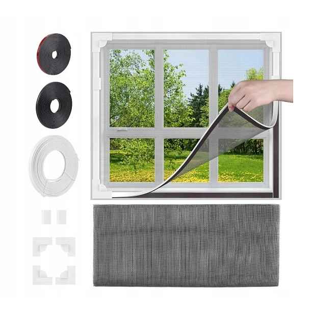 Mleju Moskytiéra na okno 150 x 180 cm Šedá Pevná Diy